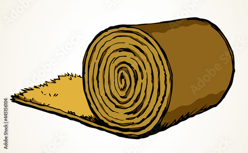 Rolled straw roll. Vector drawing