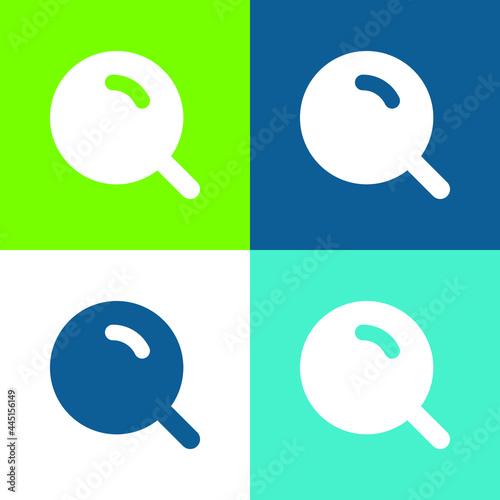 Big Magnifier With Shine Flat four color minimal icon set