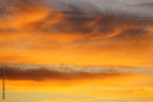 Beautiful sunset with orange clouds © Jette Rasmussen