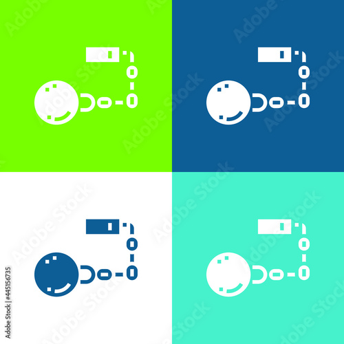 Ball Flat four color minimal icon set