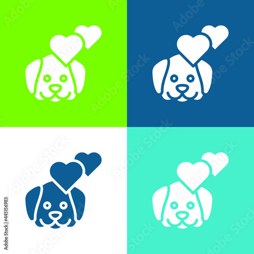 Animal Therapy Flat four color minimal icon set