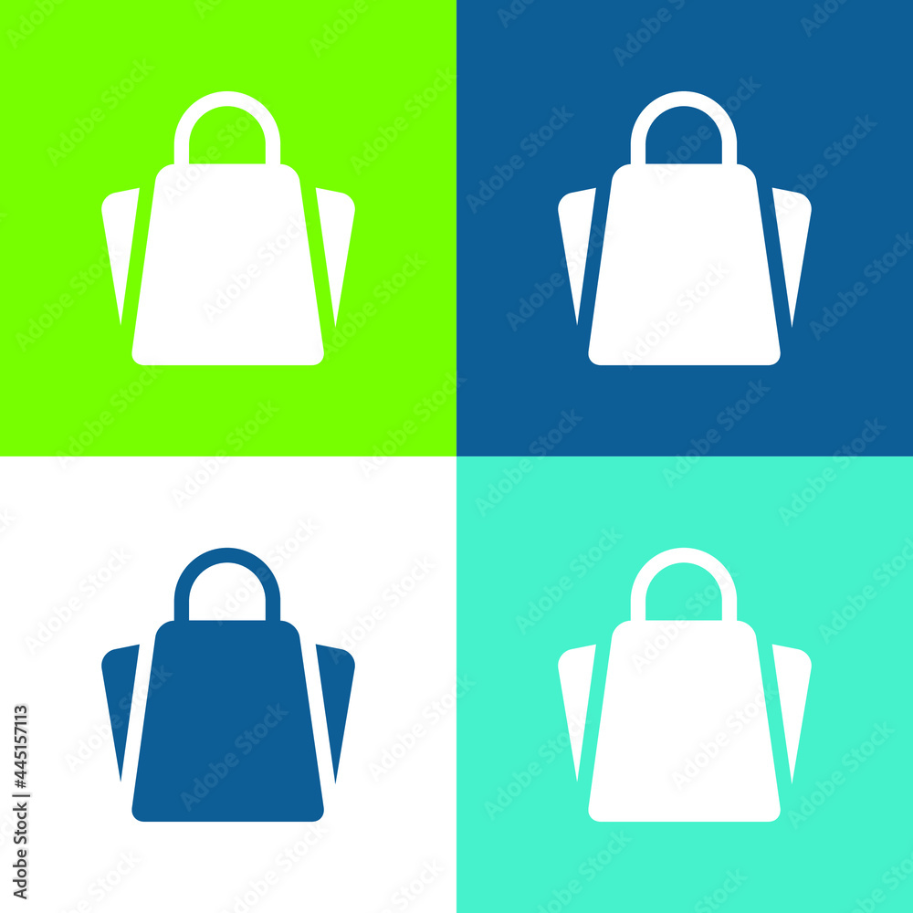 Bag Flat four color minimal icon set Bag Flat four color minimal icon set
