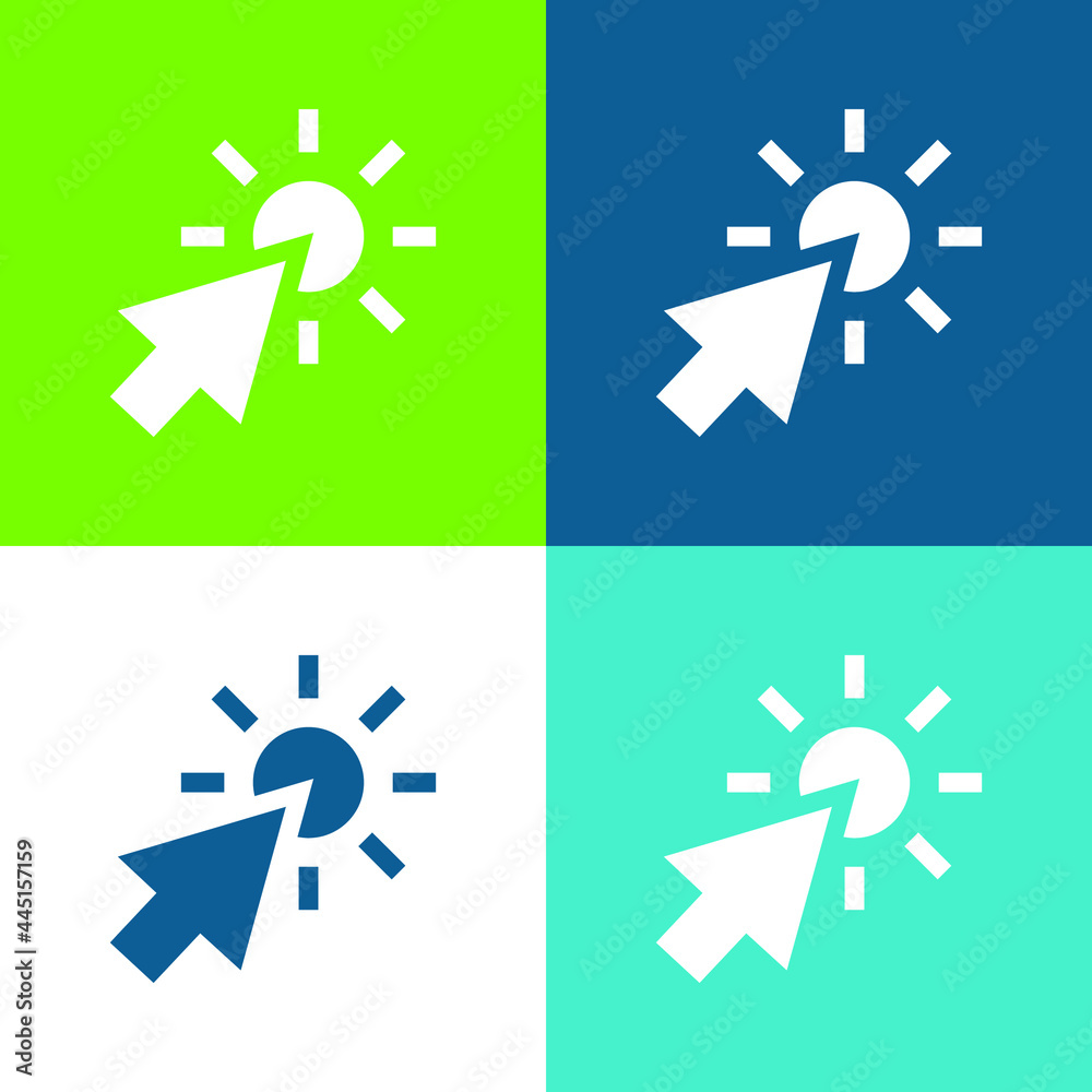 Arrow Flat four color minimal icon set Arrow Flat four color minimal icon set