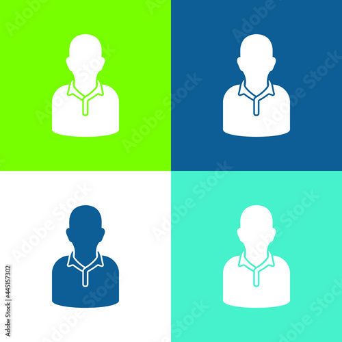 Athlete Flat four color minimal icon set
