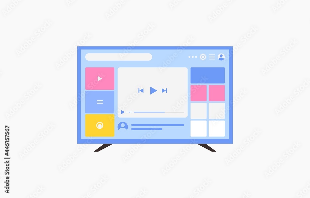 Smart TV Flat Illustration Vector Template Smart TV Flat Illustration Vector Template