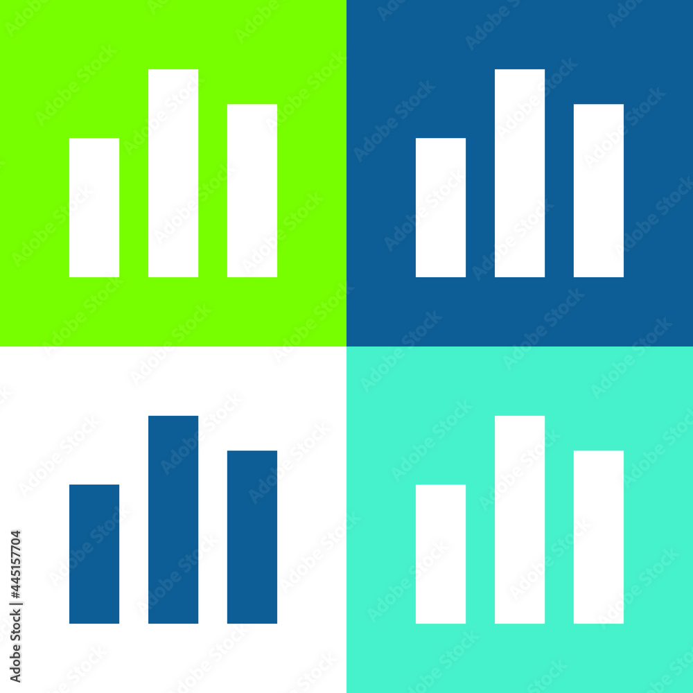Bar Chart Flat four color minimal icon set Bar Chart Flat four color minimal icon set