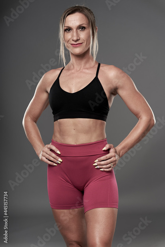 Female bodybuilder working out