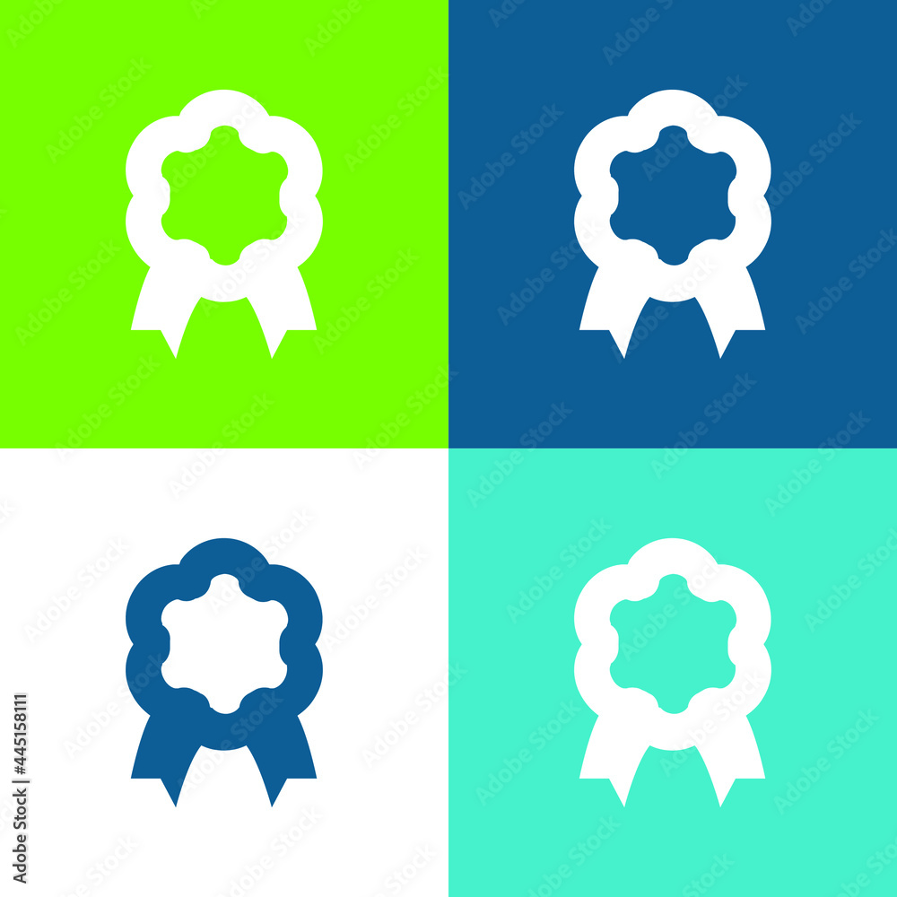 Award Flat four color minimal icon set