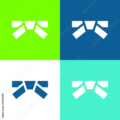 Belt Flat four color minimal icon set