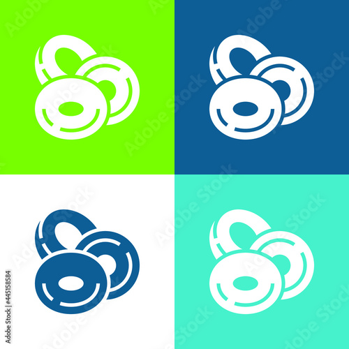 Blood Cells Flat four color minimal icon set