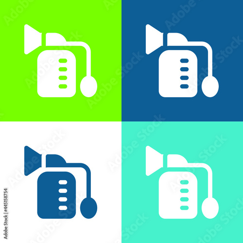 Breast Pump Flat four color minimal icon set