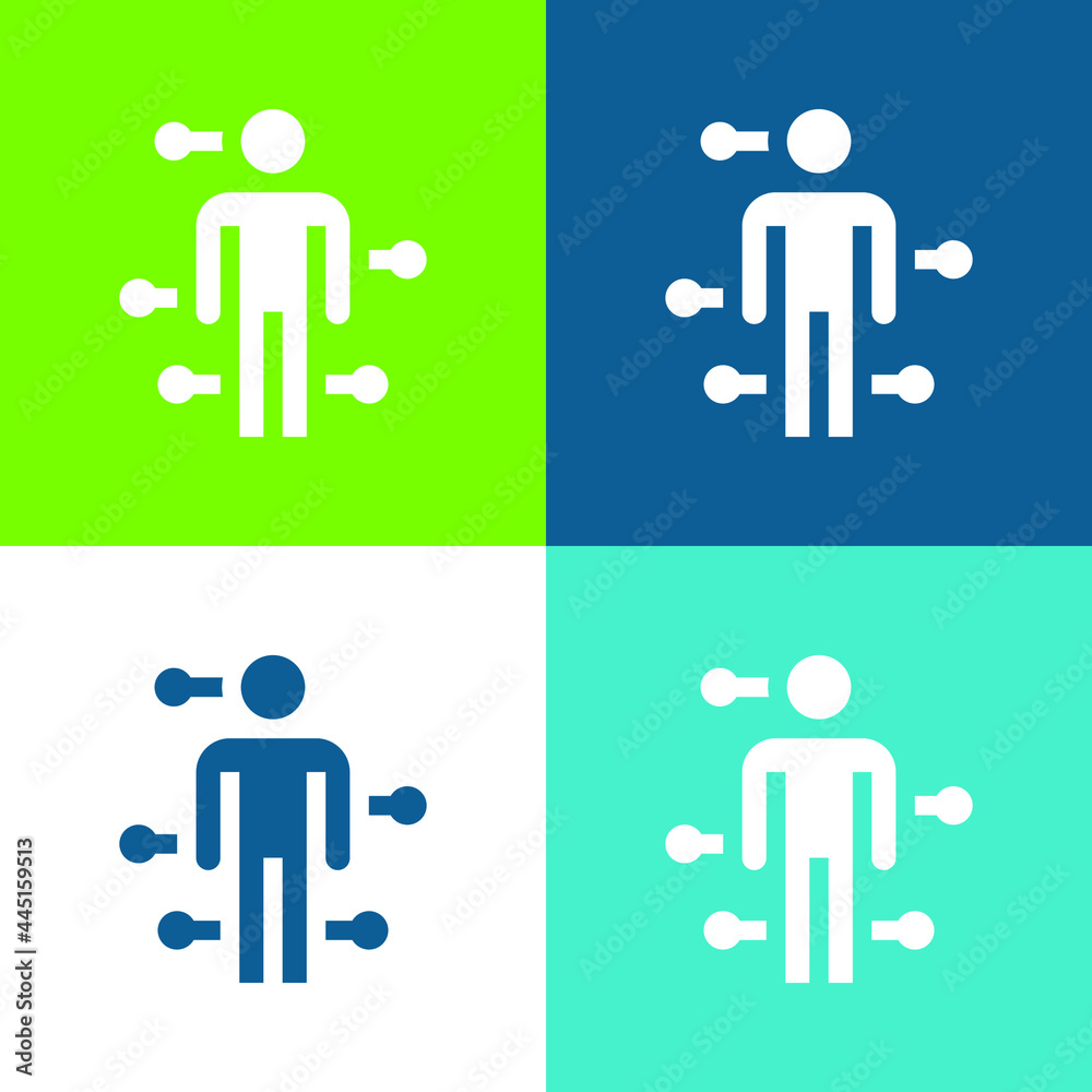 Acupuncture Flat four color minimal icon set Acupuncture Flat four color minimal icon set