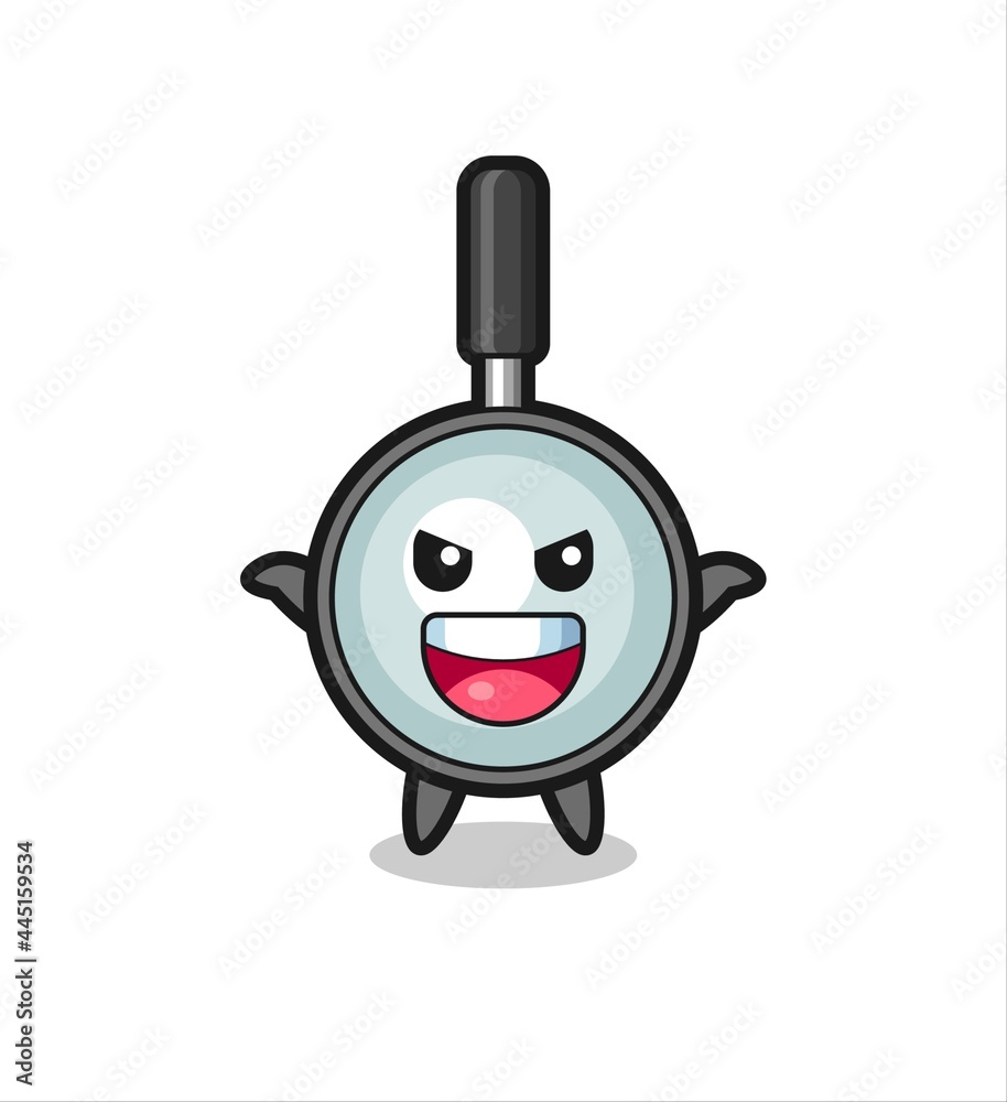 the illustration of cute magnifying glass doing scare gesture the illustration of cute magnifying glass doing scare gesture