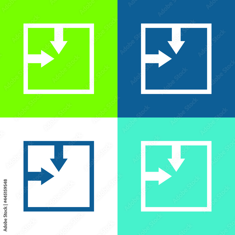 Absolute Position Flat four color minimal icon set Absolute Position Flat four color minimal icon set