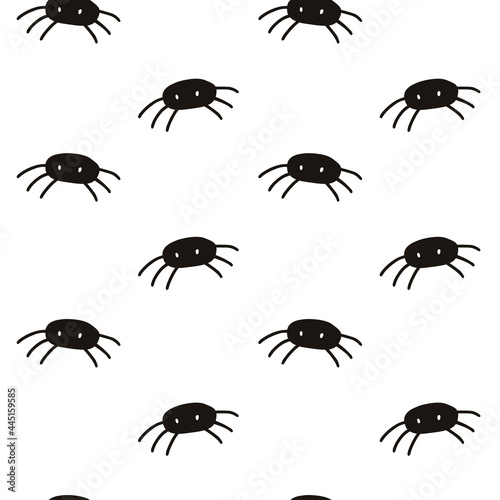 Seamless pattern for Day of the Dead or Halloween with spider. Мodern vector background. 