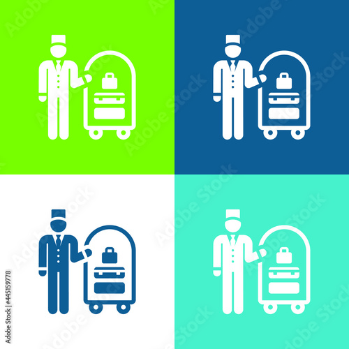 Bellboy Flat four color minimal icon set