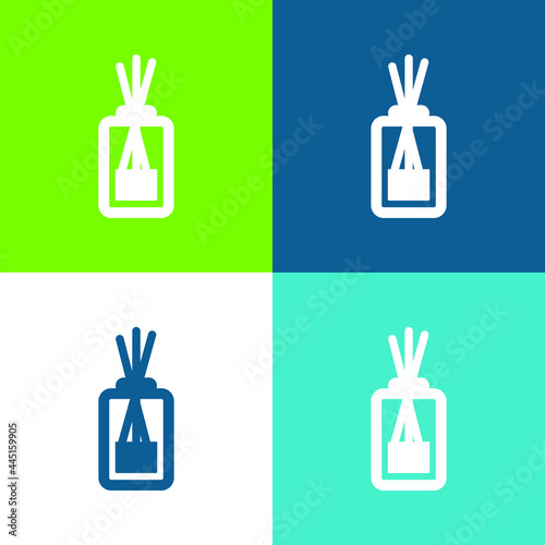 Aromatherapy Flat four color minimal icon set