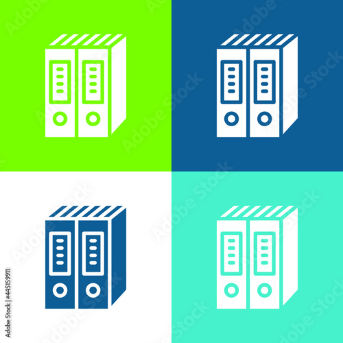 Archives Flat four color minimal icon set