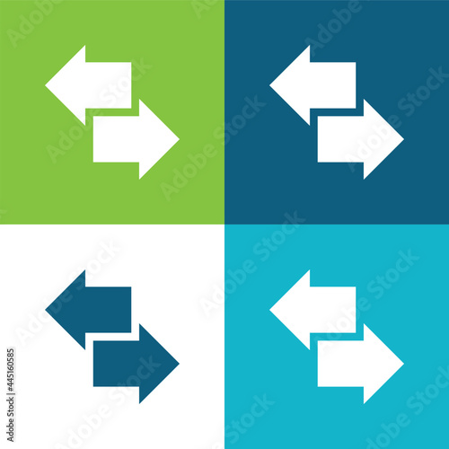Obraz na plátne Back Flat four color minimal icon set
