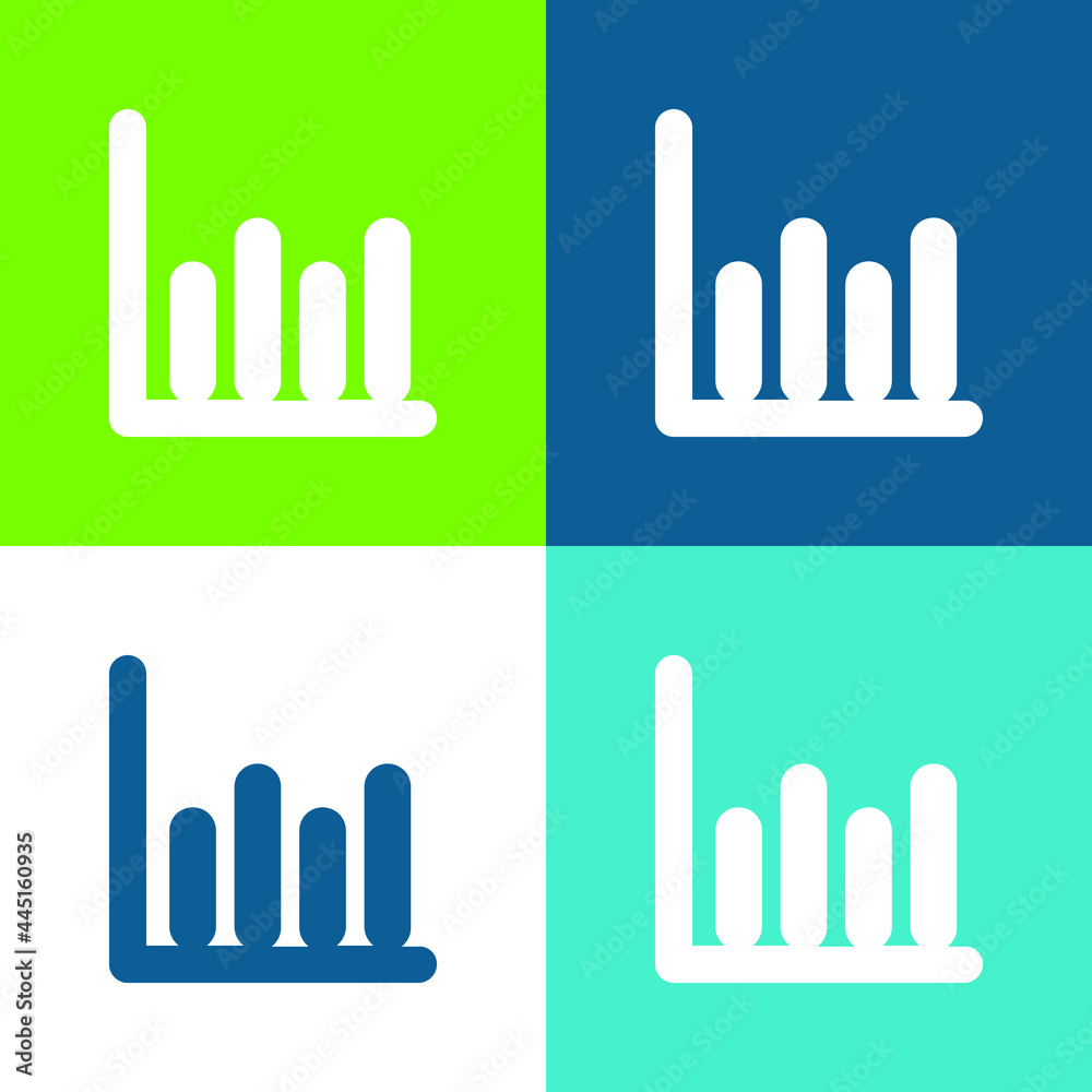 Bars Graphic Flat four color minimal icon set Bars Graphic Flat four color minimal icon set