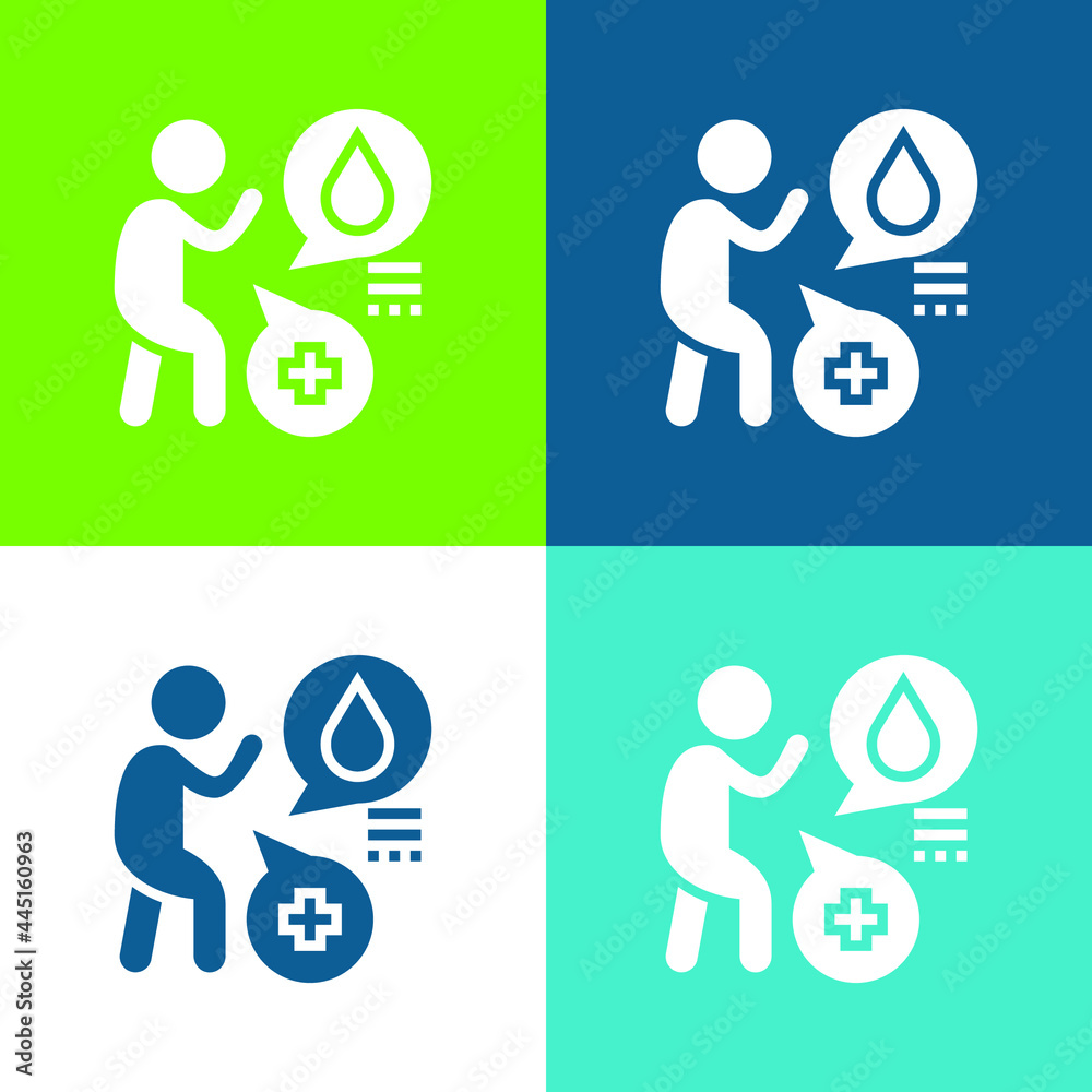 Allergy Flat four color minimal icon set Allergy Flat four color minimal icon set