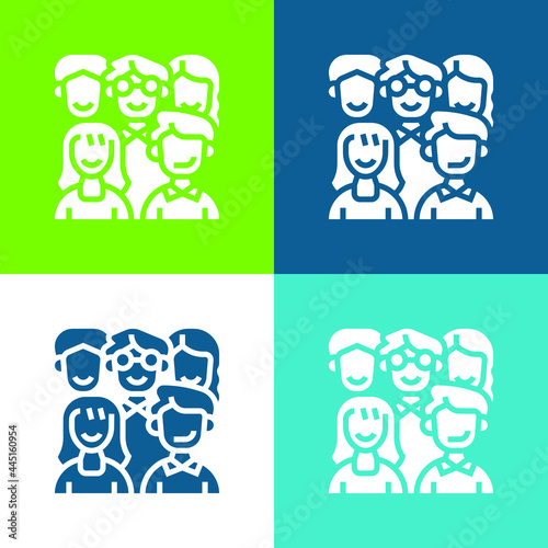 Ancestors Flat four color minimal icon set
