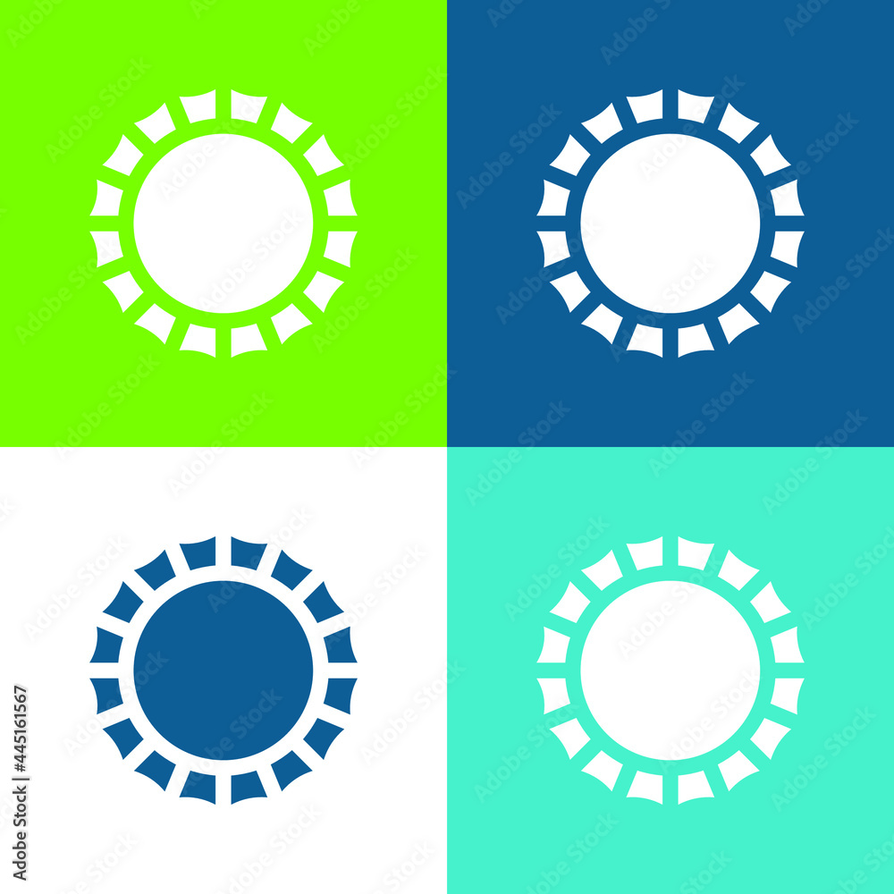 Bottle Cap Flat four color minimal icon set Bottle Cap Flat four color minimal icon set