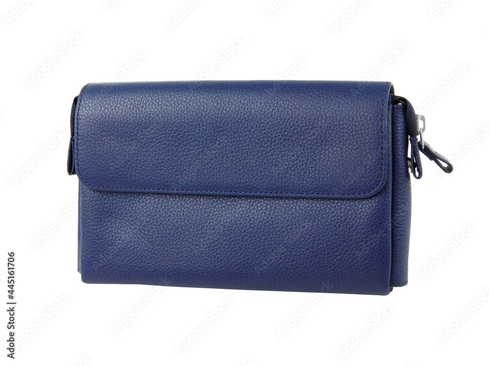 New blue wallet of cattle leather isolated New blue wallet of cattle leather isolated