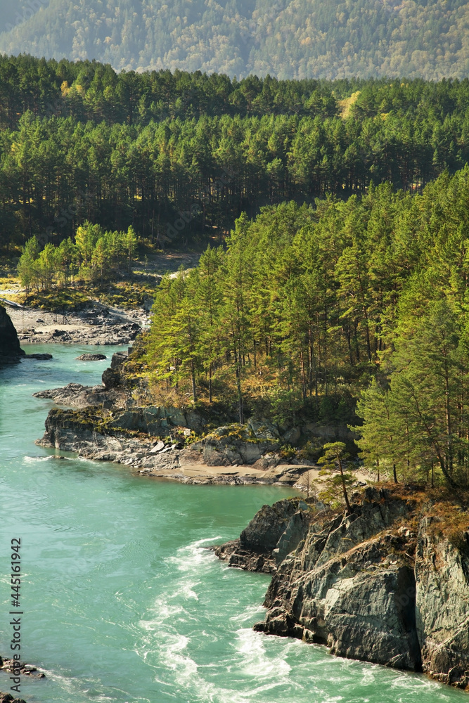 Katun river near Chemal village. Altai Republic. Russia Katun river near Chemal village. Altai Republic. Russia