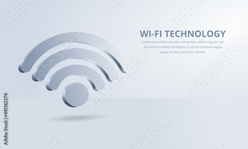 3D wifi symbol on a white background