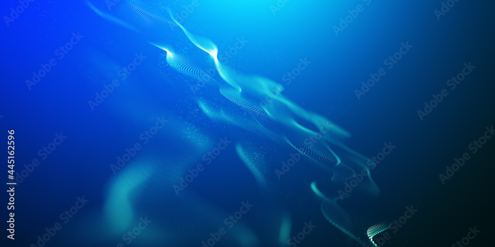 Abstract colorful digital particles wave with bokeh and light background, 3d render wave line dot background, line wave light glowing effect particular. Digital technology particular background. Abstract colorful digital particles wave with bokeh and light background, 3d render wave line dot background, line wave light glowing effect particular. Digital technology particular background.
