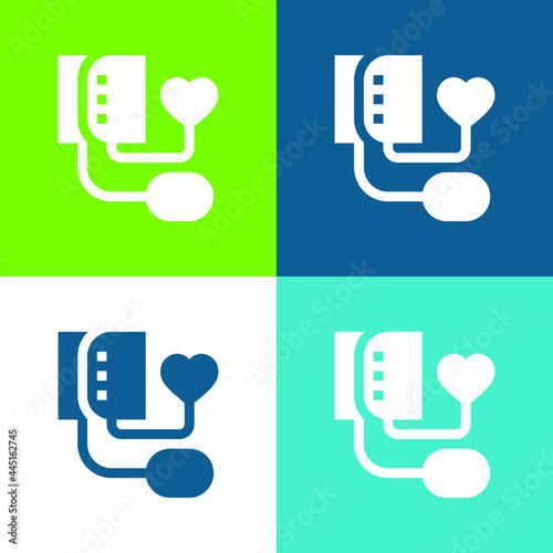 Blood Pressure Flat four color minimal icon set