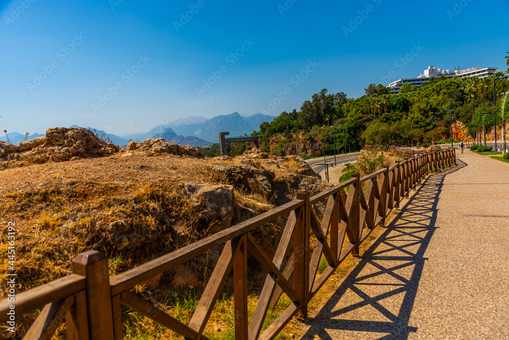 ANTALYA, TURKEY: The road to Konyaalti beach in summer in Antalya.