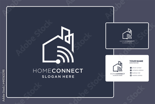 home network logo and business card design.