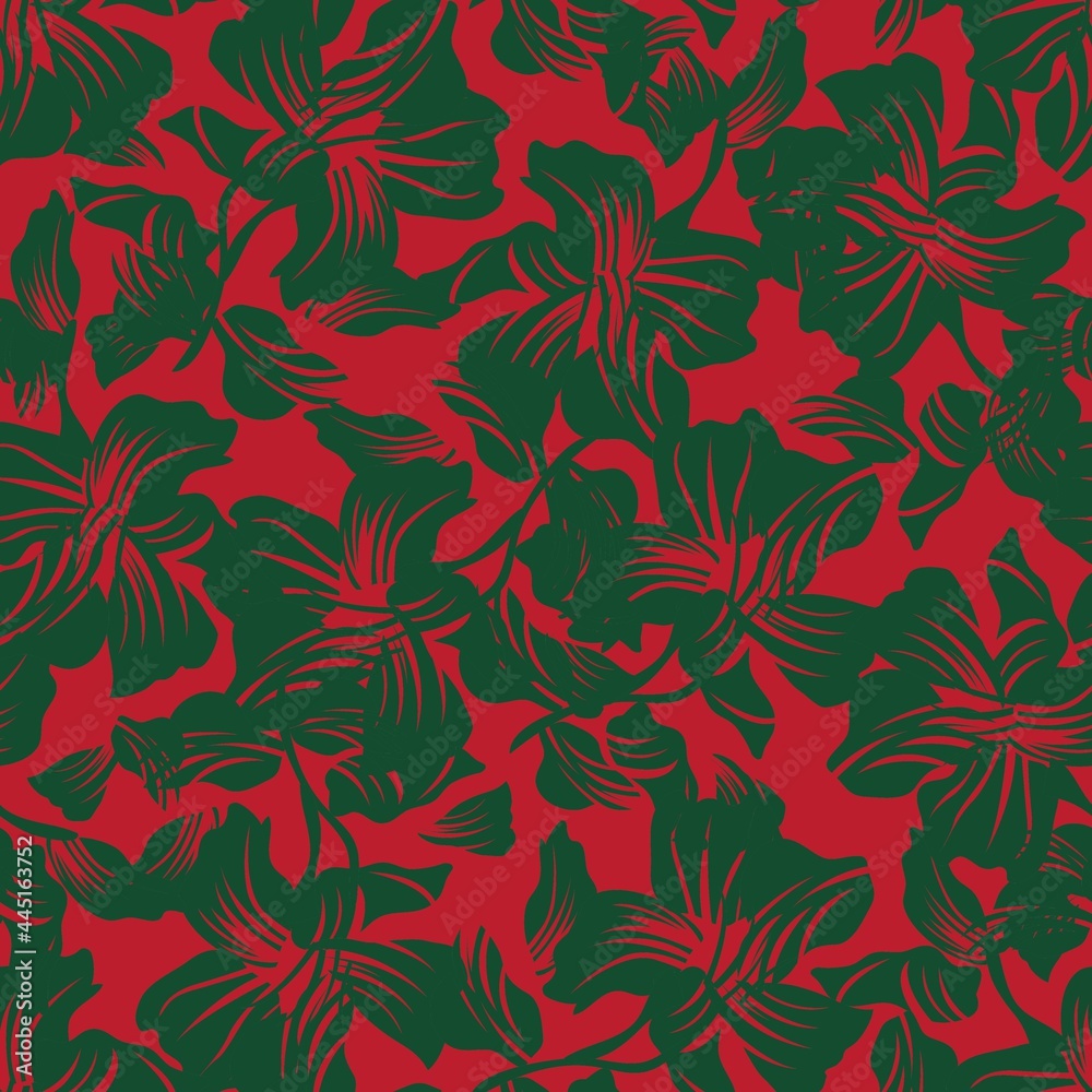 Christmas Floral Seamless Pattern Background Christmas Floral Seamless Pattern Background