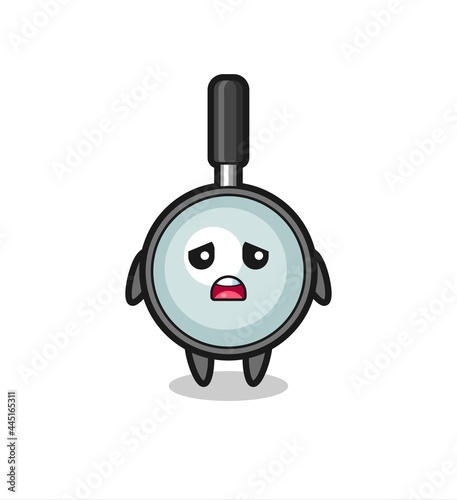 disappointed expression of the magnifying glass cartoon