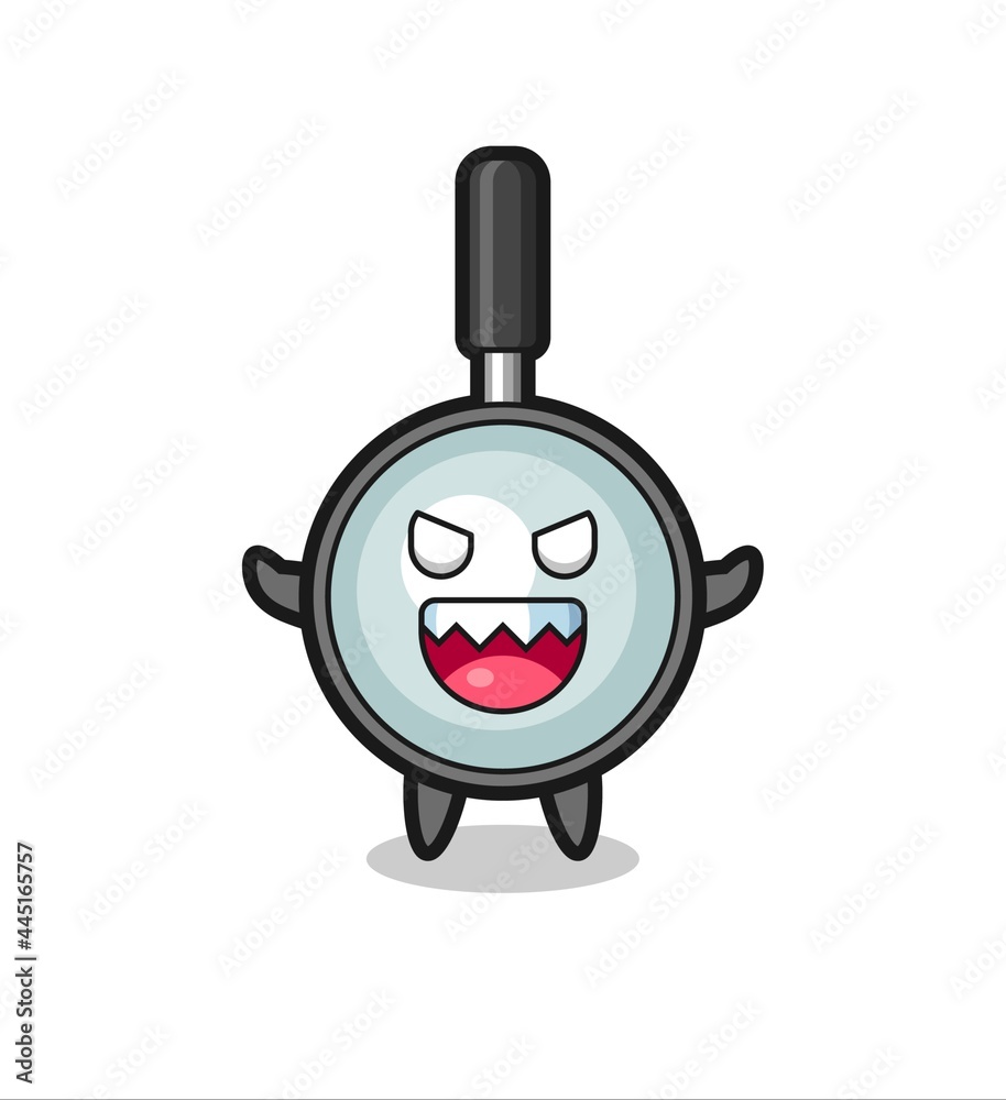 illustration of evil magnifying glass mascot character illustration of evil magnifying glass mascot character