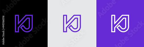 Free Download Outline Stroke KJ Logo Creative Modern Minimal Alphabet K J Initial Letter Mark Monogram Editable in Vector Format - GFXLoad