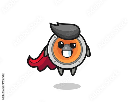 the cute loudspeaker character as a flying superhero © heriyusuf