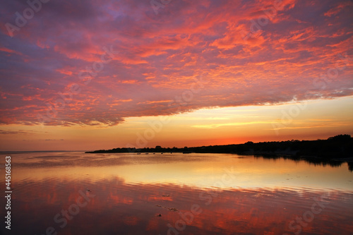 Sunset at Gdansk bay in Jastarnia. Hel Peninsula. Poland