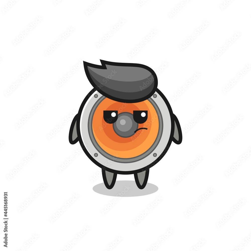 Fototapeta premium cute loudspeaker character with suspicious expression
