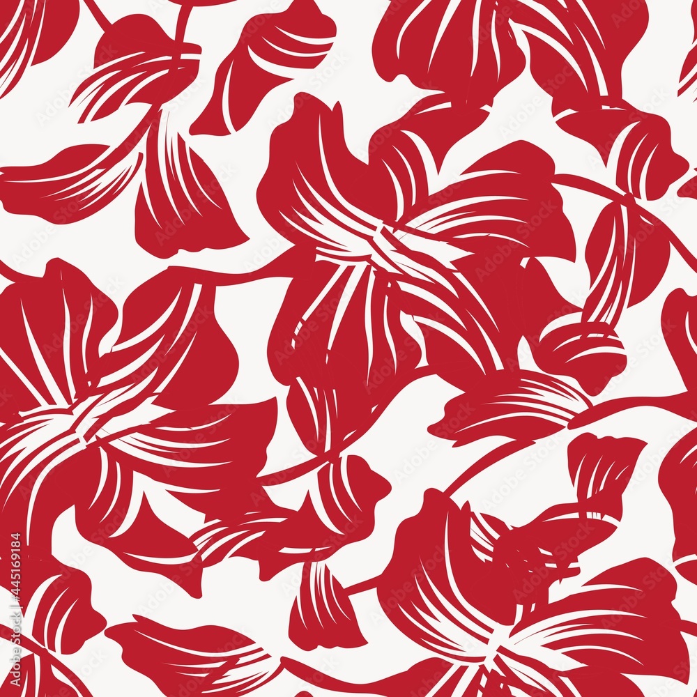 Red Floral Seamless Pattern Background Red Floral Seamless Pattern Background