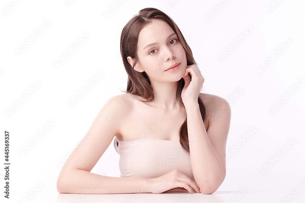 Beautiful young asian woman with clean fresh skin on white background, Face care, Facial treatment, Cosmetology, beauty and spa, Asian women portrait. Beautiful young asian woman with clean fresh skin on white background, Face care, Facial treatment, Cosmetology, beauty and spa, Asian women portrait.