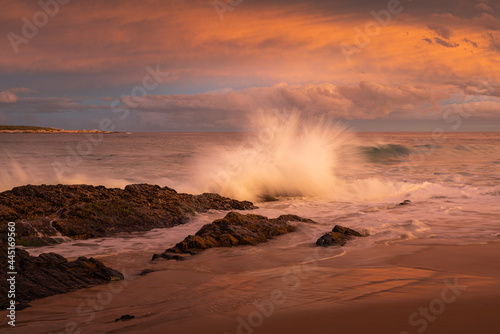 Nice shot near rocks at Scamander, Tasmania, Australia photo