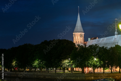 Kaliningrad  Russia On June 5  2021  the historic Lutheran Cathedral in Kaliningrad at night.