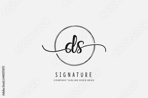 luxury signature Initial. combination Letter d s . handwriting logo initial signature, wedding, fashion, jewelry, boutique, creative template for any company or business.