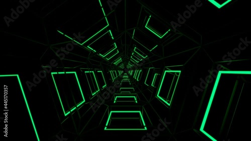 Neon light of Modern design., flight forward through digital corridor, appearing glowing pink blue lines, ultraviolet spectrum., 4K Looped Background Animation