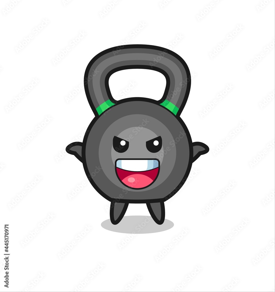 Fototapeta premium the illustration of cute kettleball doing scare gesture