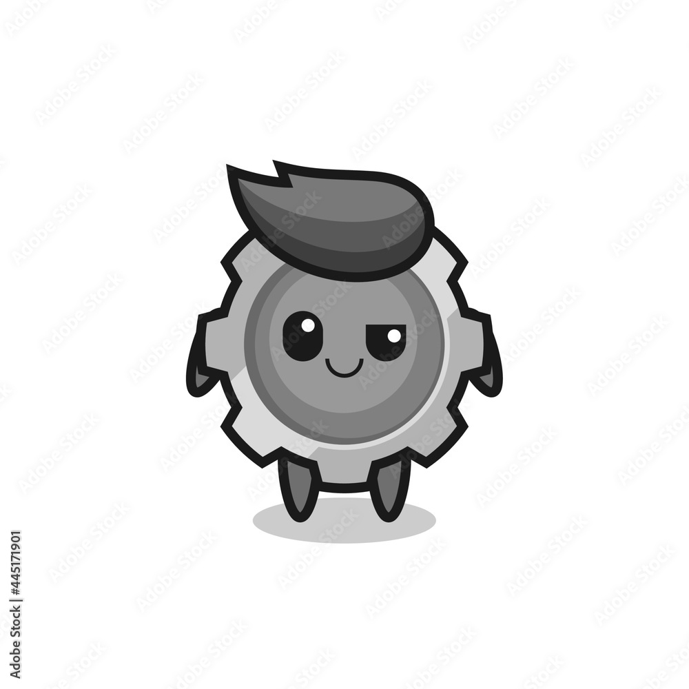 gear cartoon with an arrogant expression gear cartoon with an arrogant expression