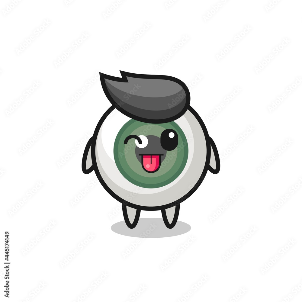 cute eyeball character in sweet expression while sticking out her tongue cute eyeball character in sweet expression while sticking out her tongue